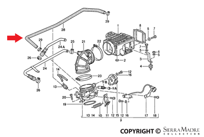 Porsche Rubber Hose - 911 87-89 930-207-236-01