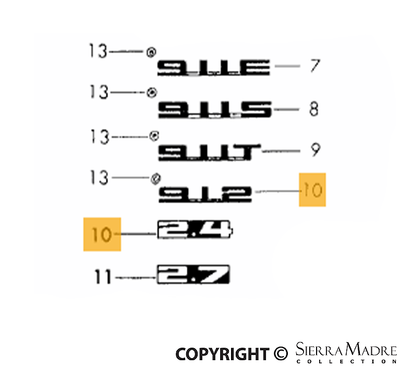 Porsche Securing Plate - 2.4 Emblem - 911 72-73 911-559-107-00