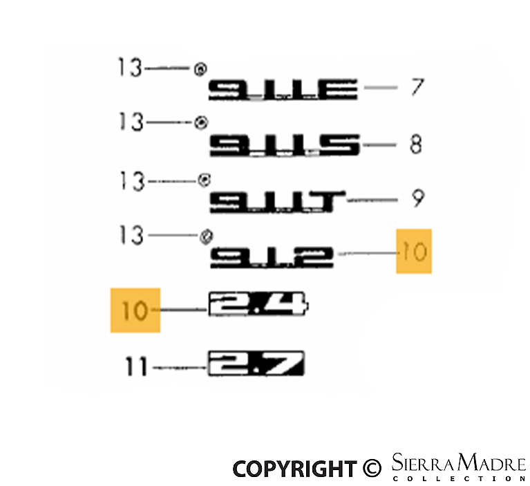 Porsche Securing Plate - 2.4 Emblem - 911 72-73 911-559-107-00