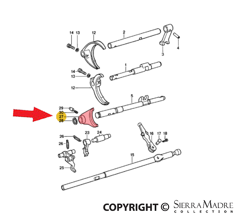 Porsche Selector Fork Reverse Gear - 911 70-83 925-303-151-00