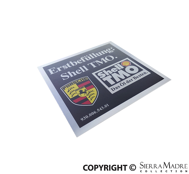 Porsche Shell Air Cleaner Decal with Silver Border 930-006-543-01