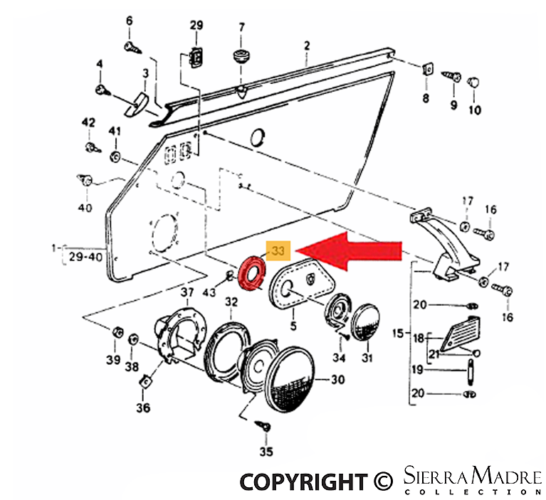 Porsche Speaker Mount - 964 89-94 911-555-673-00