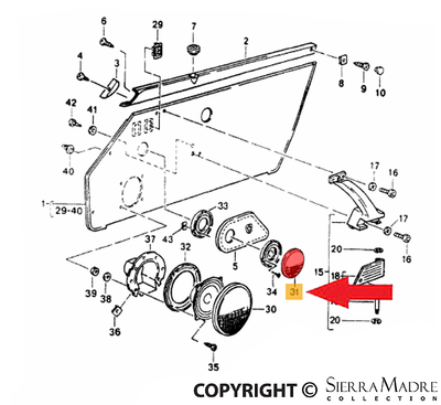 Porsche Speaker Trim - Treble - 964 89-94 911-555-453-01