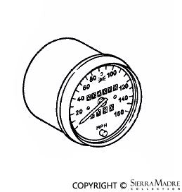 Porsche Speedometer Gauge - 911S 150KM/H 911-641-533-X