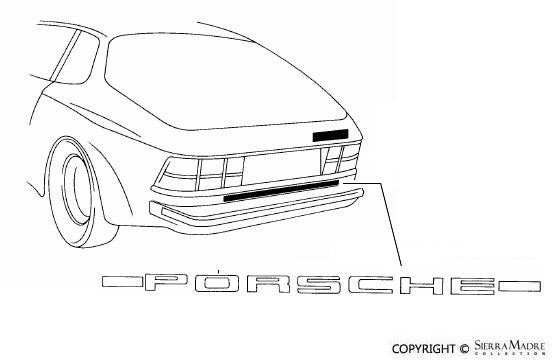 Porsche Sticker - Black - 924/944 80-91 477-853-635-B