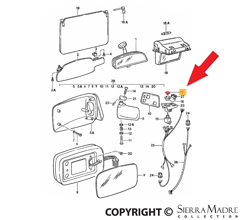 Porsche Switch Knob - 924/928/944 78-88 928-613-462-00