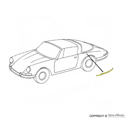 Porsche Targa Glass Window Molding Trim - Left 911-565-947-40