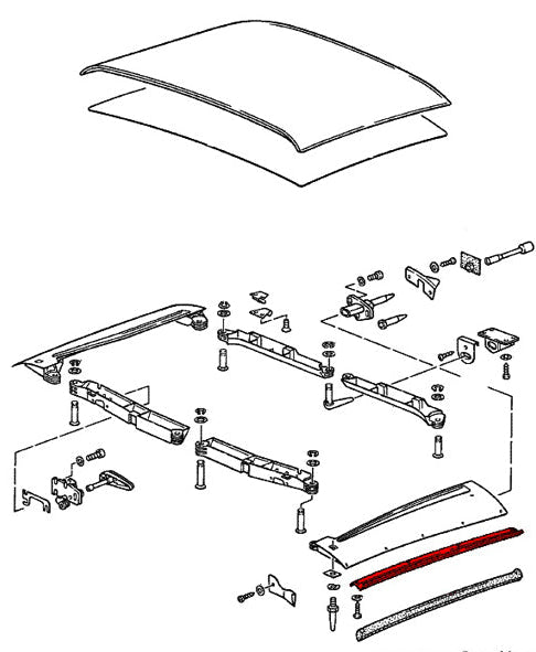 Porsche Targa Top Metal Rail - Right - 911 70-89 901-565-304-45