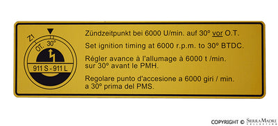 Porsche Timing Decal - 911S67-68 - 911l 1968 901-006-510-00