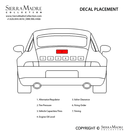 Porsche Timing Decal - 911S67-68 - 911l 1968 901-006-510-00