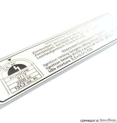 Porsche Timing Decal - 911T 70-71 901-006-509-53