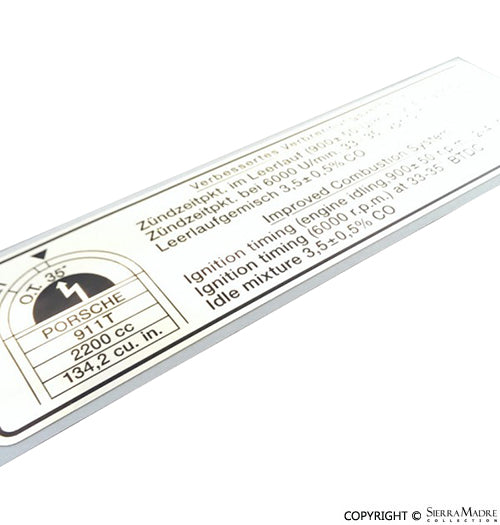Porsche Timing Decal - 911T 70-71 901-006-509-53