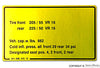 Porsche Tire Pressure Decal - 911 78-86 911-006-512-13