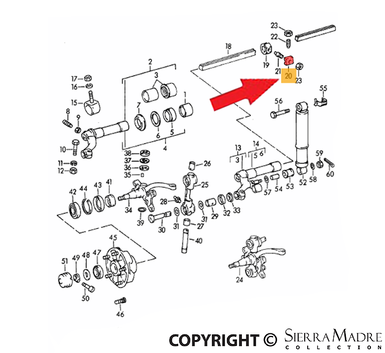 Porsche Torsion Bolt Stop - All 356s 50-65 644-41-204