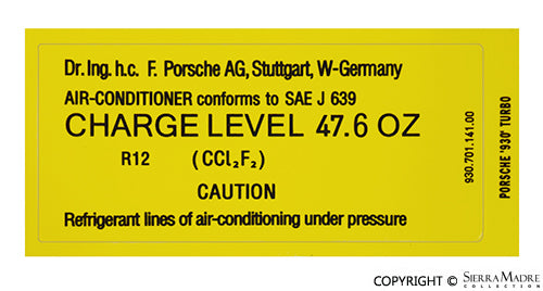 Porsche Turbo Charge Level Decal - 930 75-77 930-701-141-00