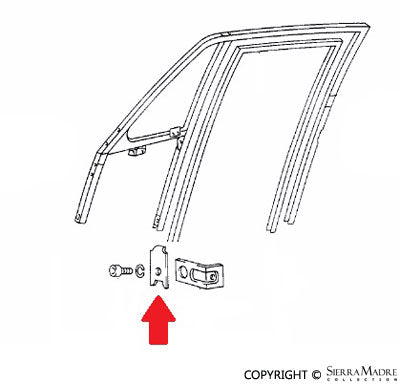 Porsche Vent Window Frame Bracket - 911/912/930/964 66-94 901-542-252-25