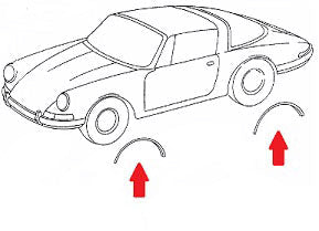Porsche Wheel Arch Trim Set - 911 912 | 1969-1973 901-559-125-51