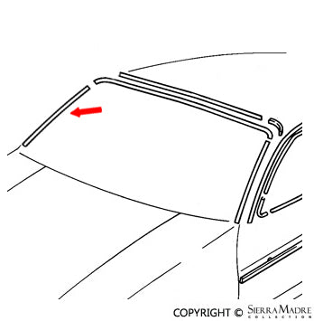 Porsche Windshield Aluminum Drain Trim - Right - Black - 928 78-95 928-559-106-07-70K