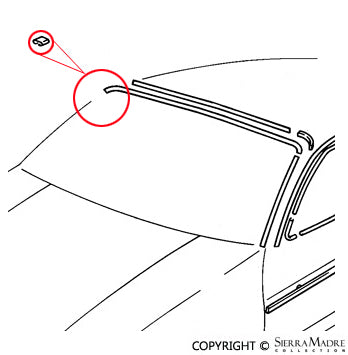 Porsche Windshield Aluminum Trim Sleeve - Right - 928 78-95 928-559-214-05-70K