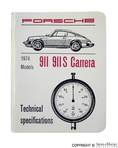 Porsche Parts 911 Technical Specification Booklet (1974)